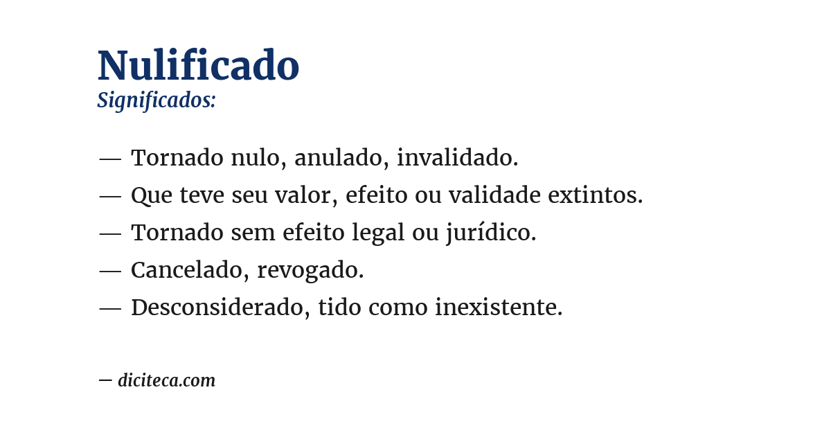 Significado de nulificado