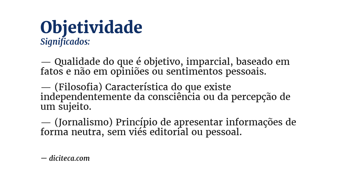 Significado de objetividade