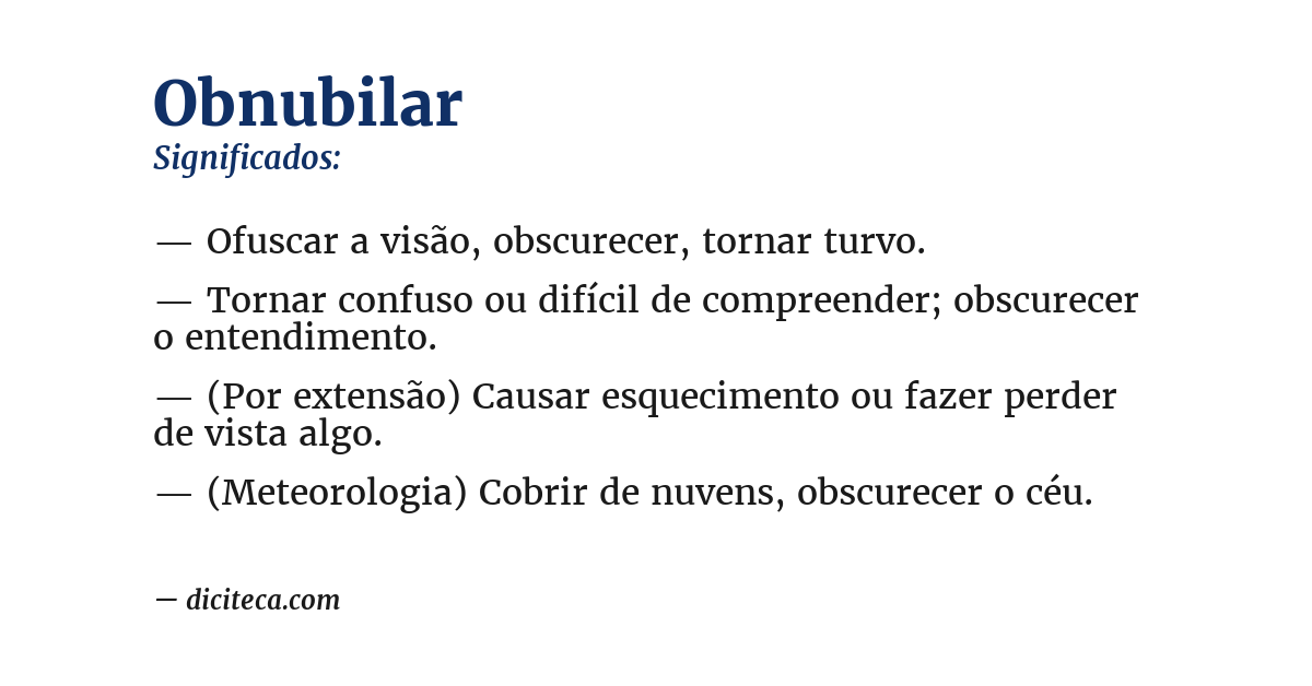 Significado de obnubilar