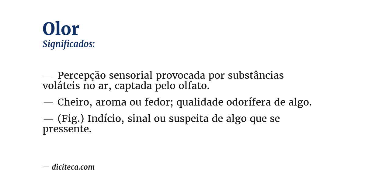 Significado de olor