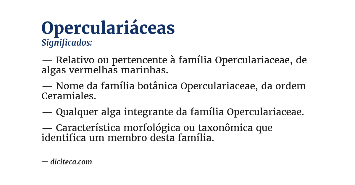 Significado de operculariáceas