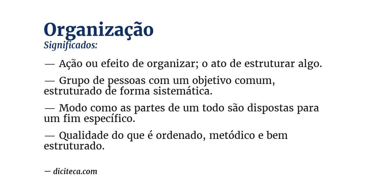 Significado de organização