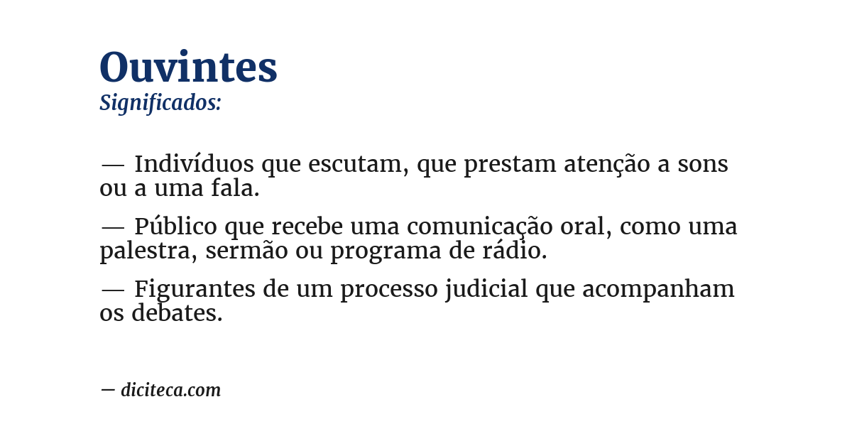 Significado de ouvintes