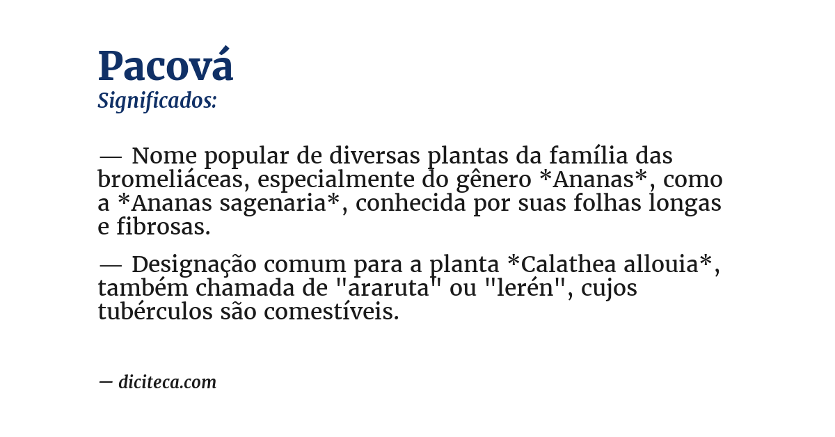Significado de pacová