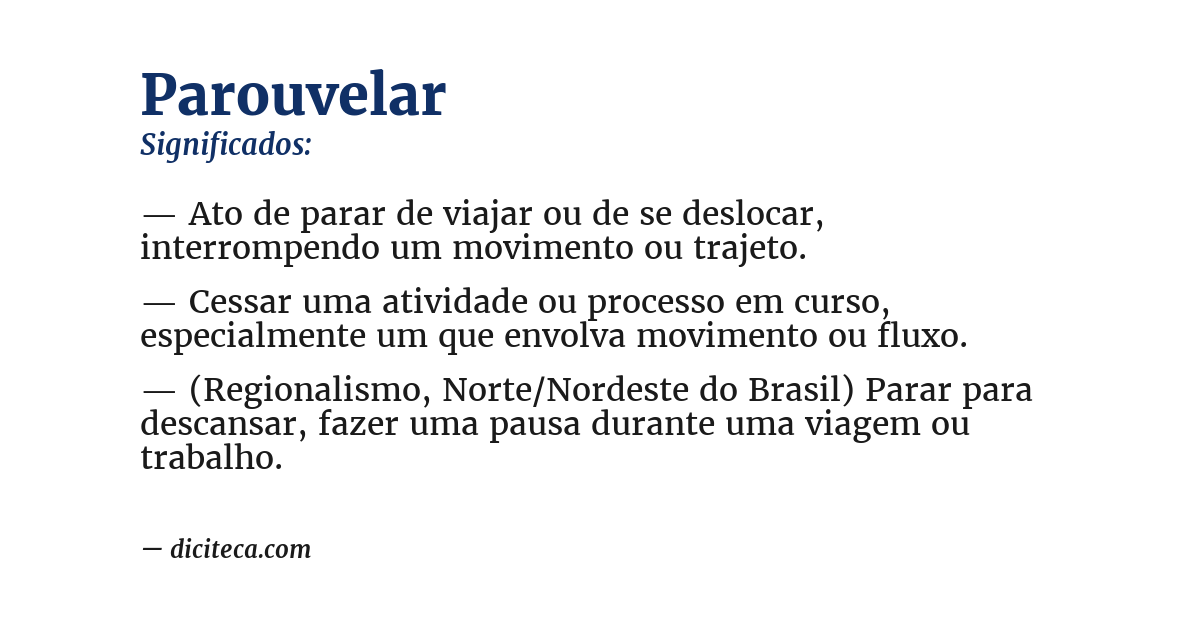 Significado de parouvelar