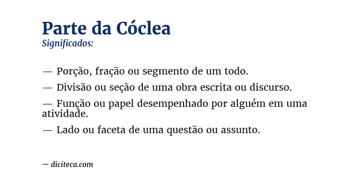 Significado de parte da cóclea