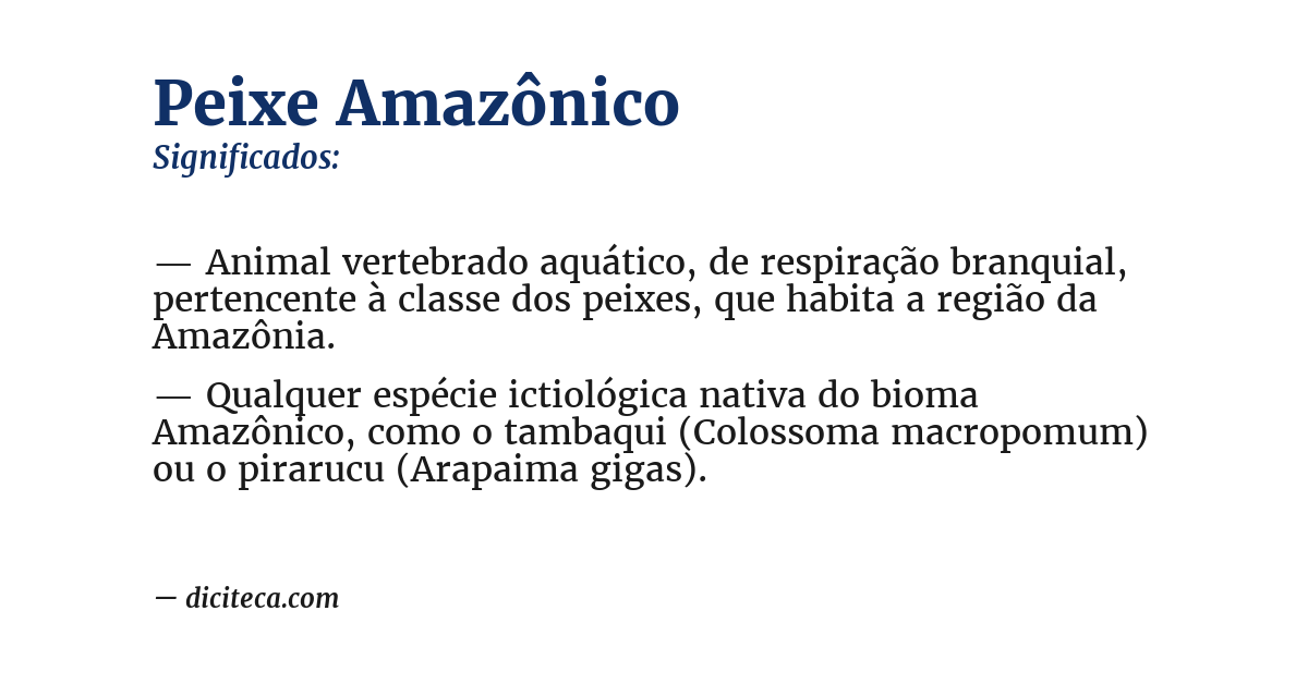 Significado de peixe amazônico