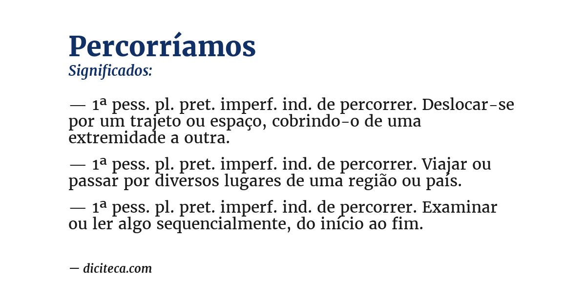 Significado de percorríamos