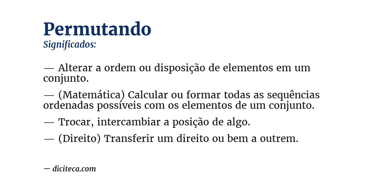 Significado de permutando