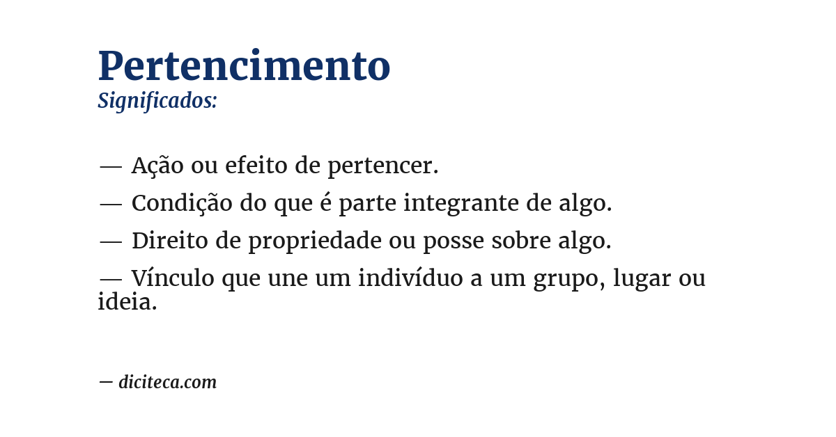 Significado de pertencimento