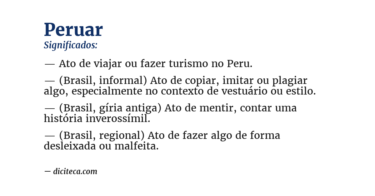 Significado de peruar