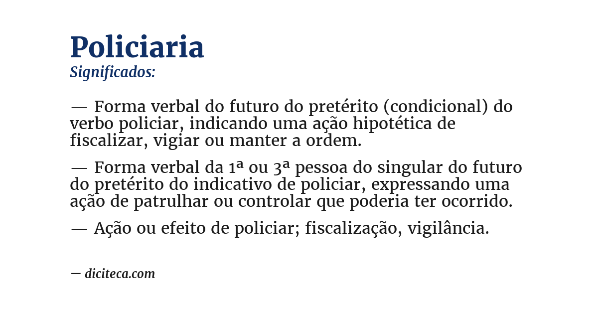 Significado de policiaria