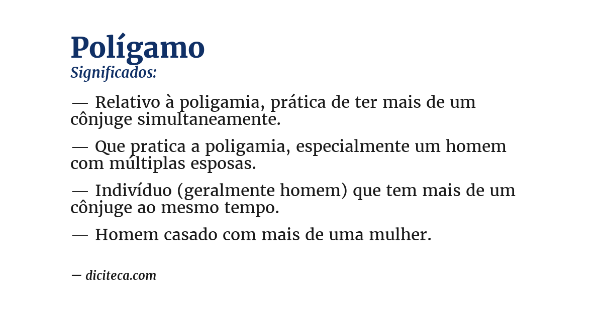 Significado de polígamo