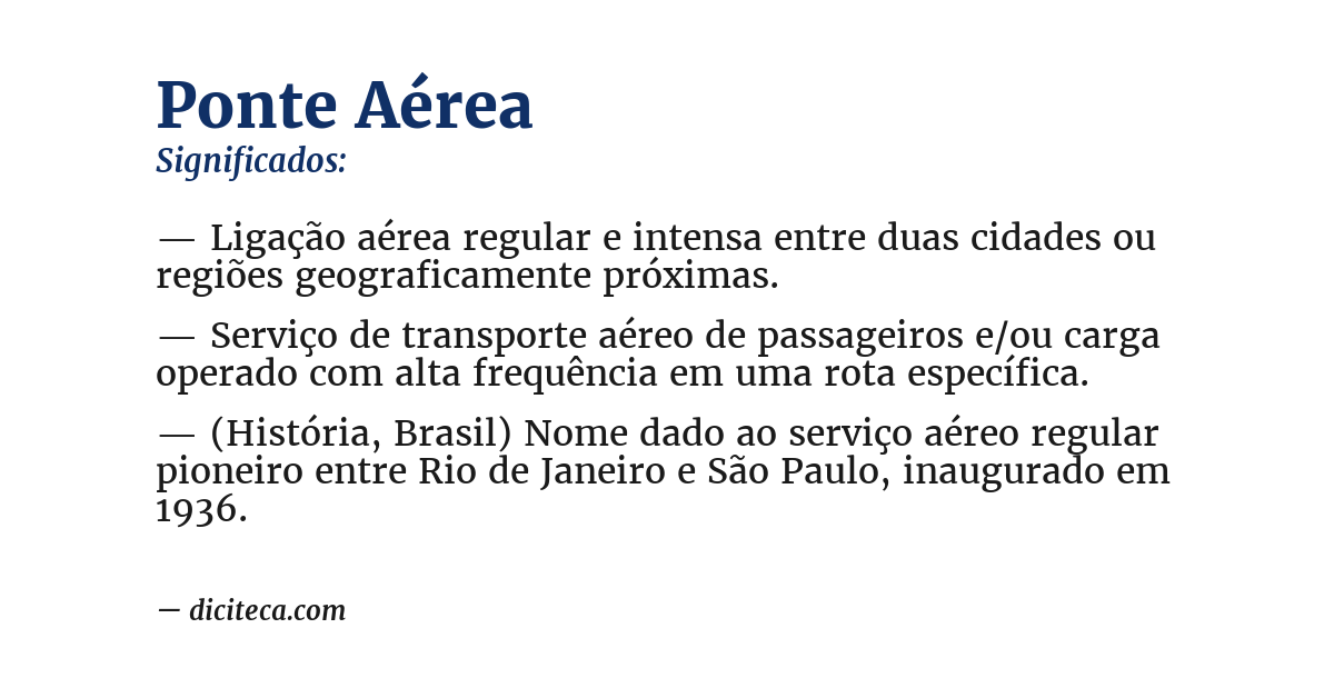 Significado de ponte aérea