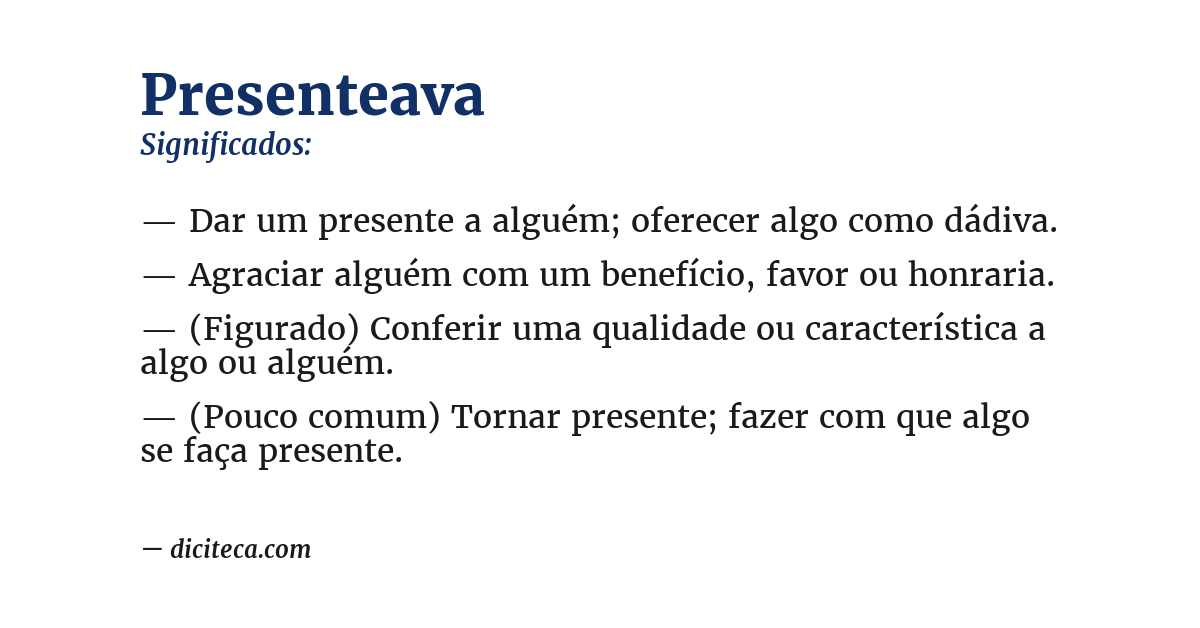Significado de presenteava
