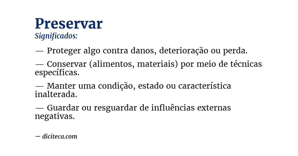Significado de preservar