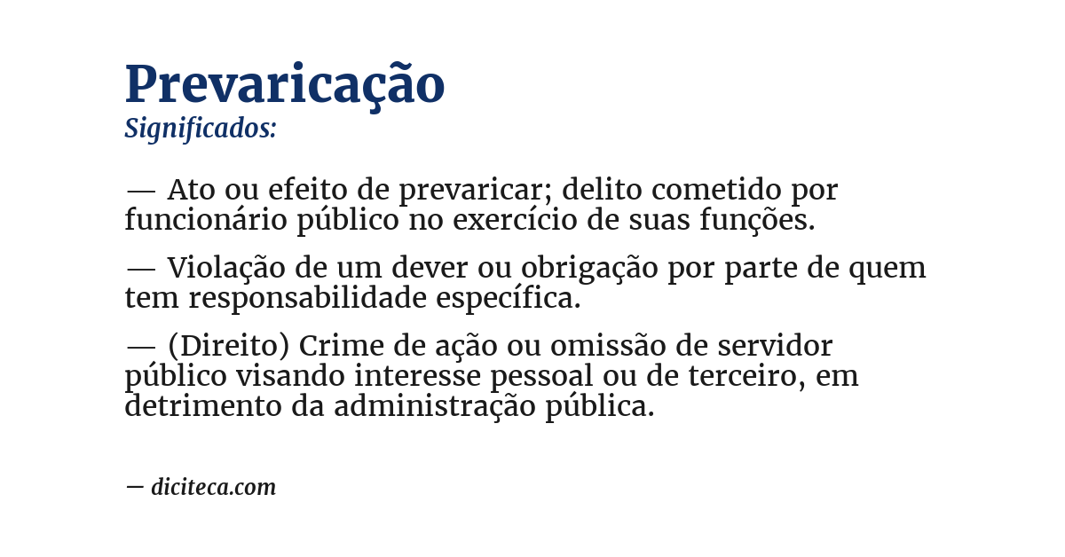 Significado de prevaricação