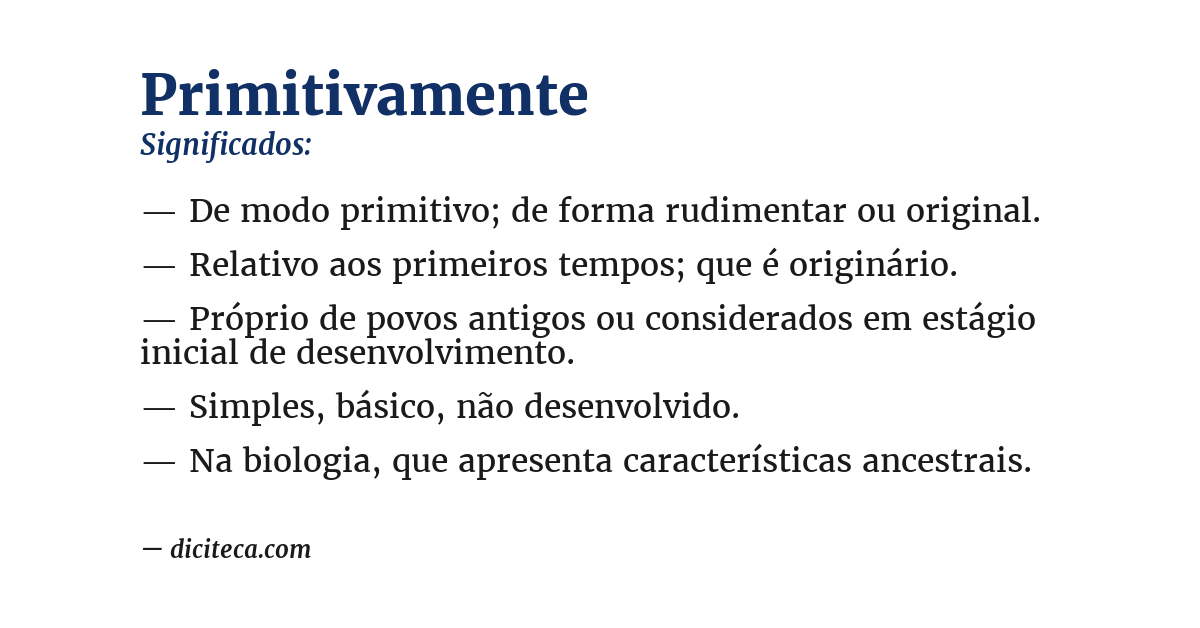 Significado de primitivamente