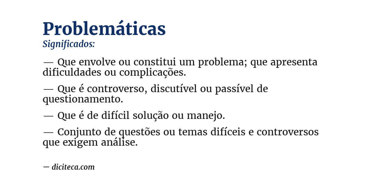 Significado de problemáticas