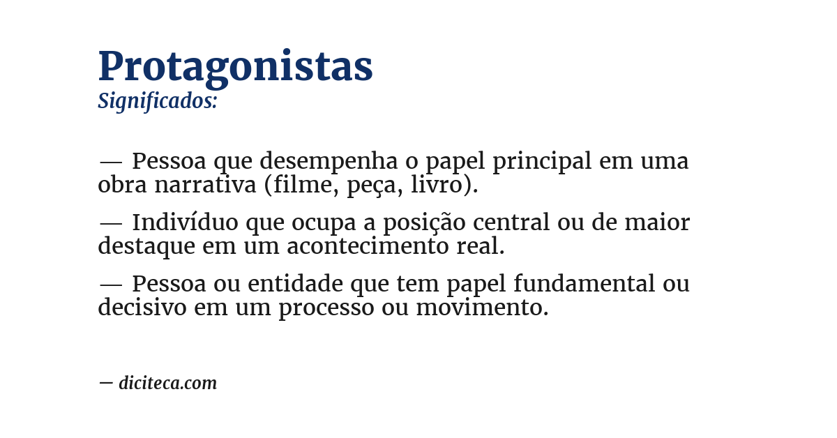 Significado de protagonistas