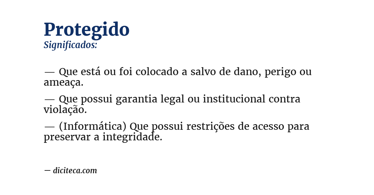 Significado de protegido