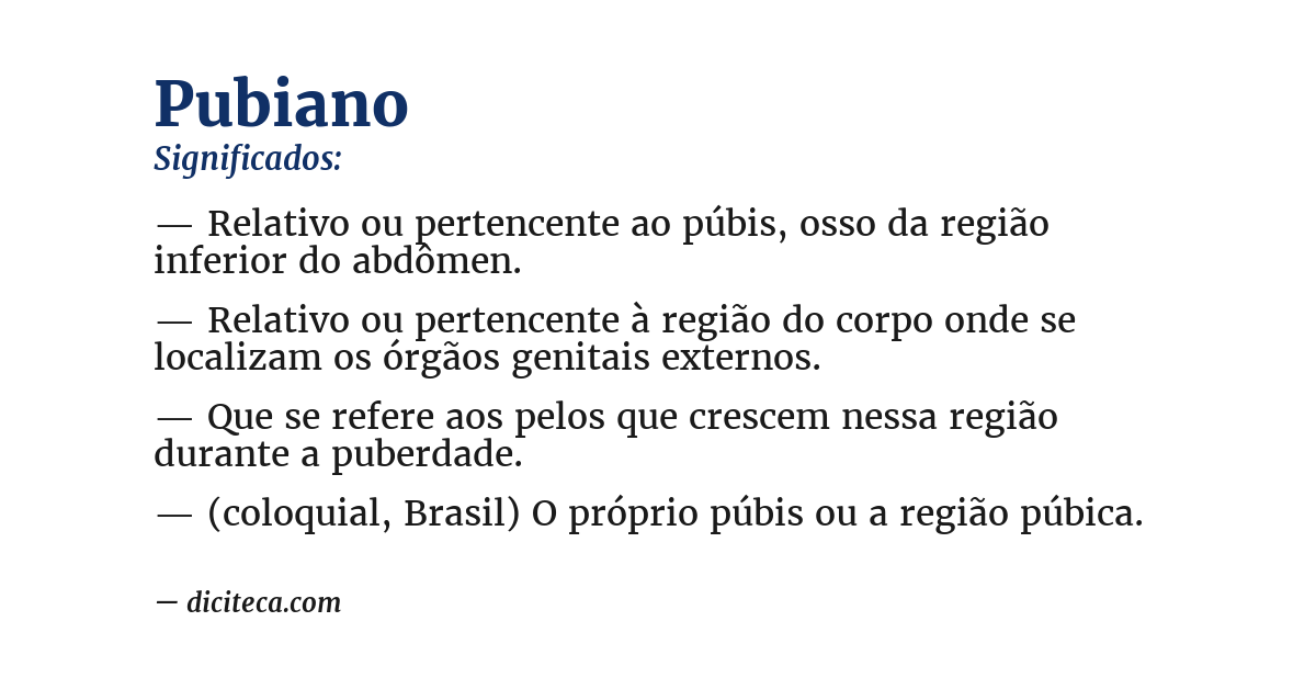 Significado de pubiano