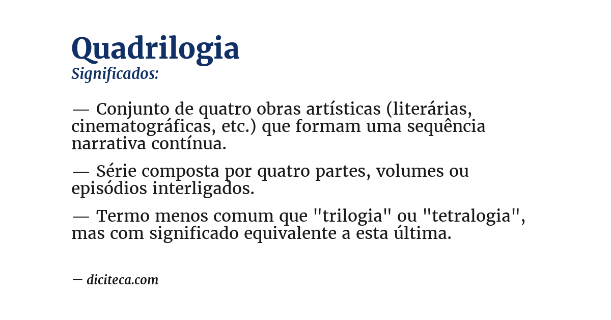 Significado de quadrilogia