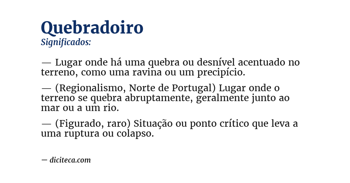Significado de quebradoiro