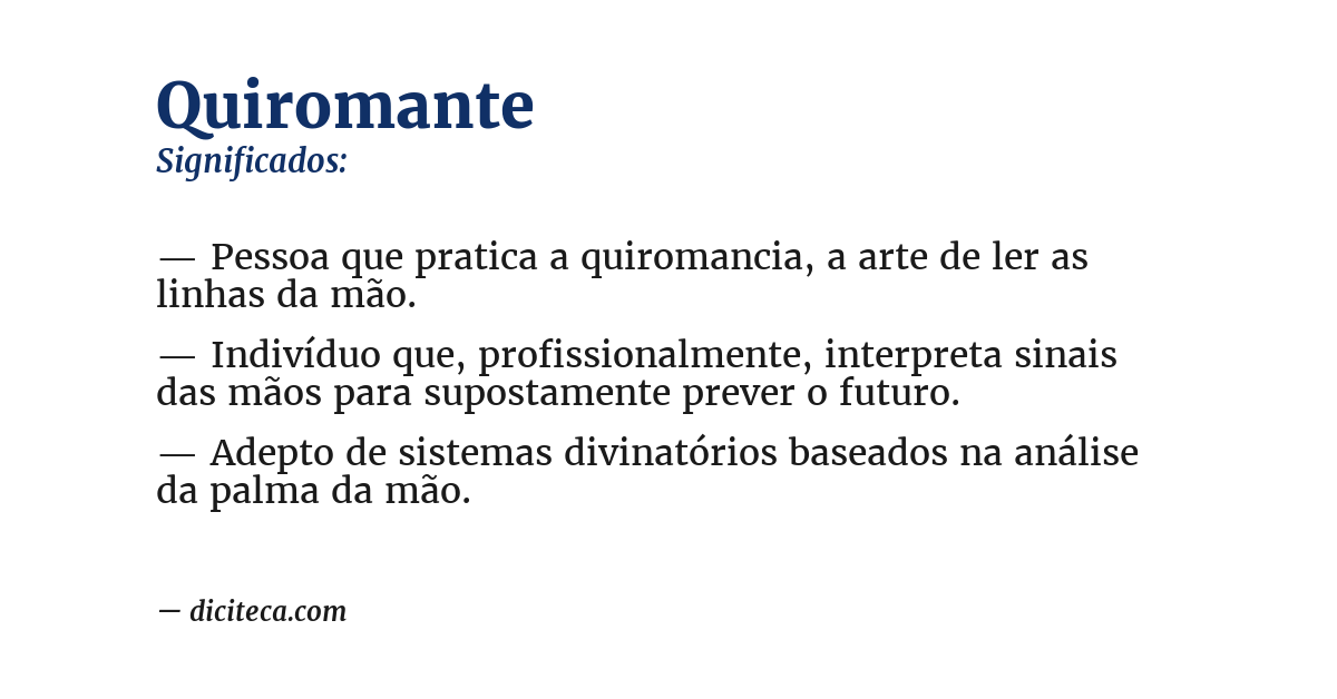 Significado de quiromante