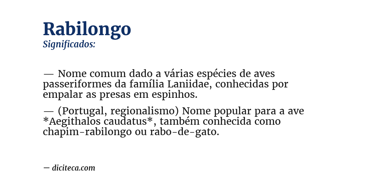 Significado de rabilongo