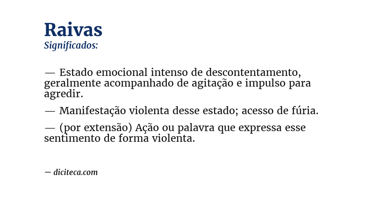 Significado de raivas