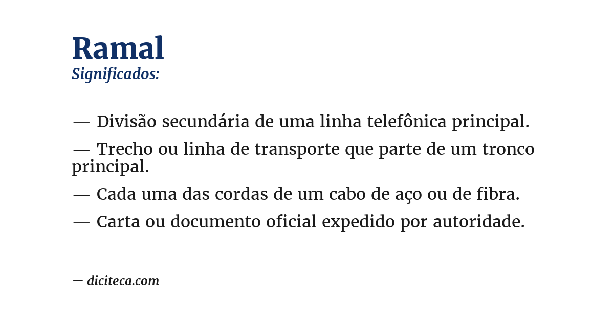 Significado de ramal