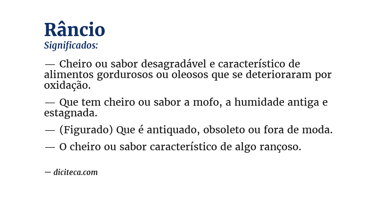 Significado de râncio
