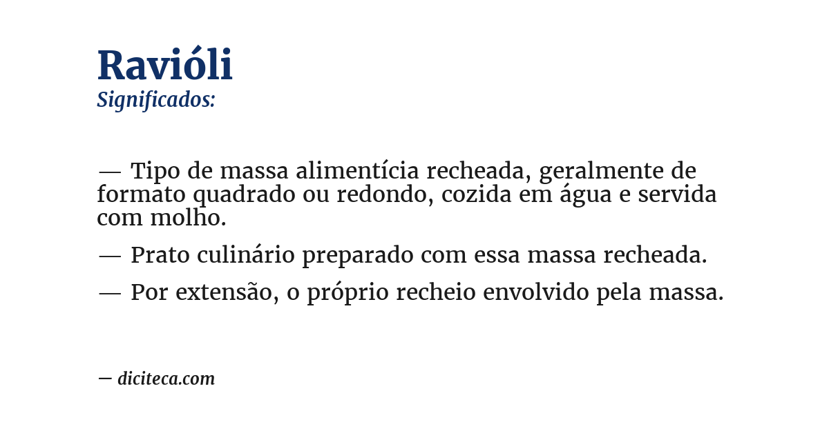 Significado de ravióli