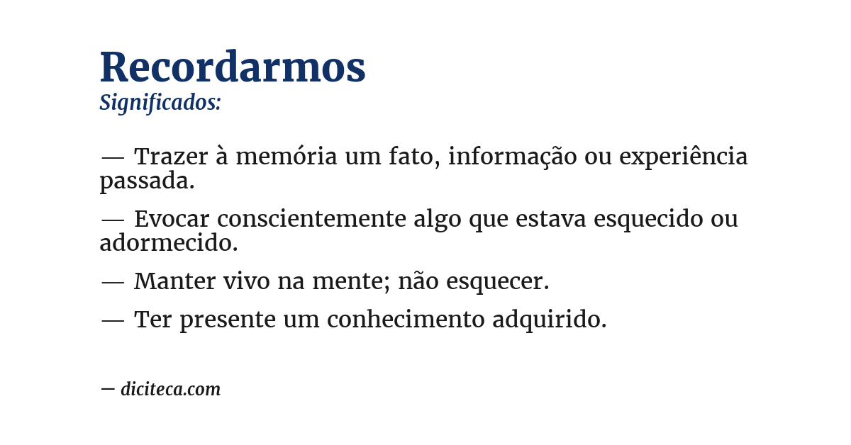 Significado de recordarmos