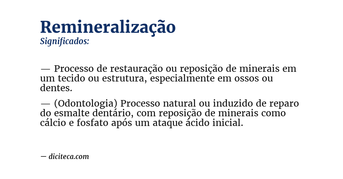 Significado de remineralização