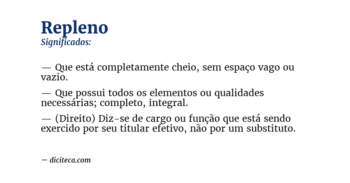 Significado de repleno
