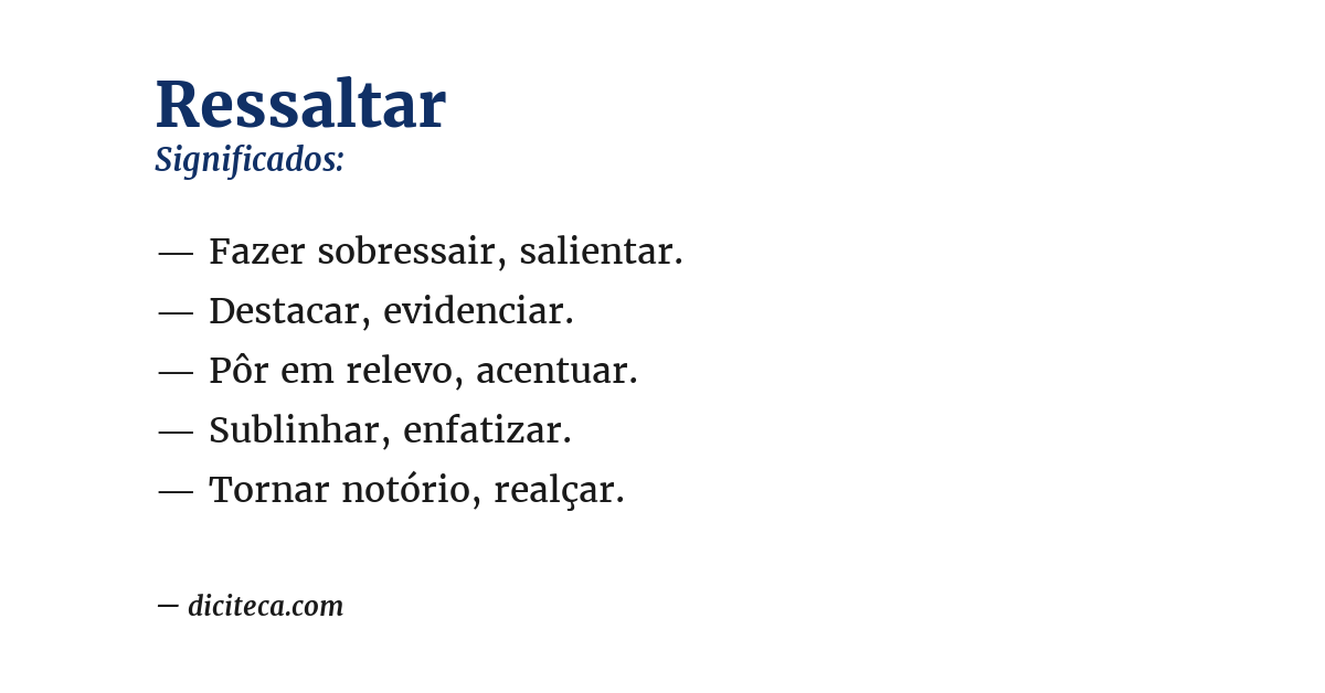 Significado de ressaltar