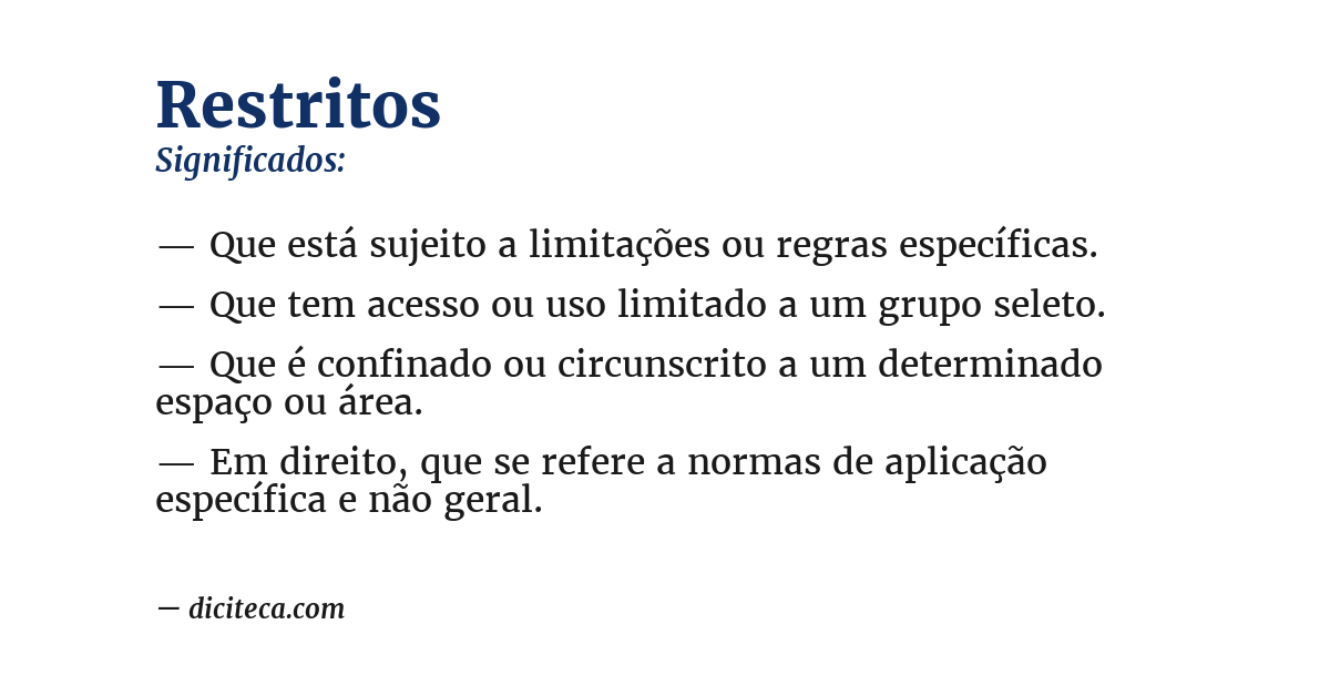 Significado de restritos