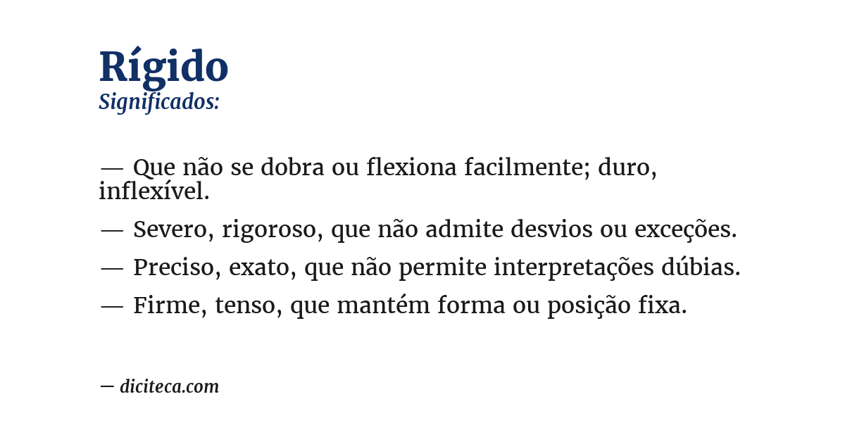 Significado de rígido