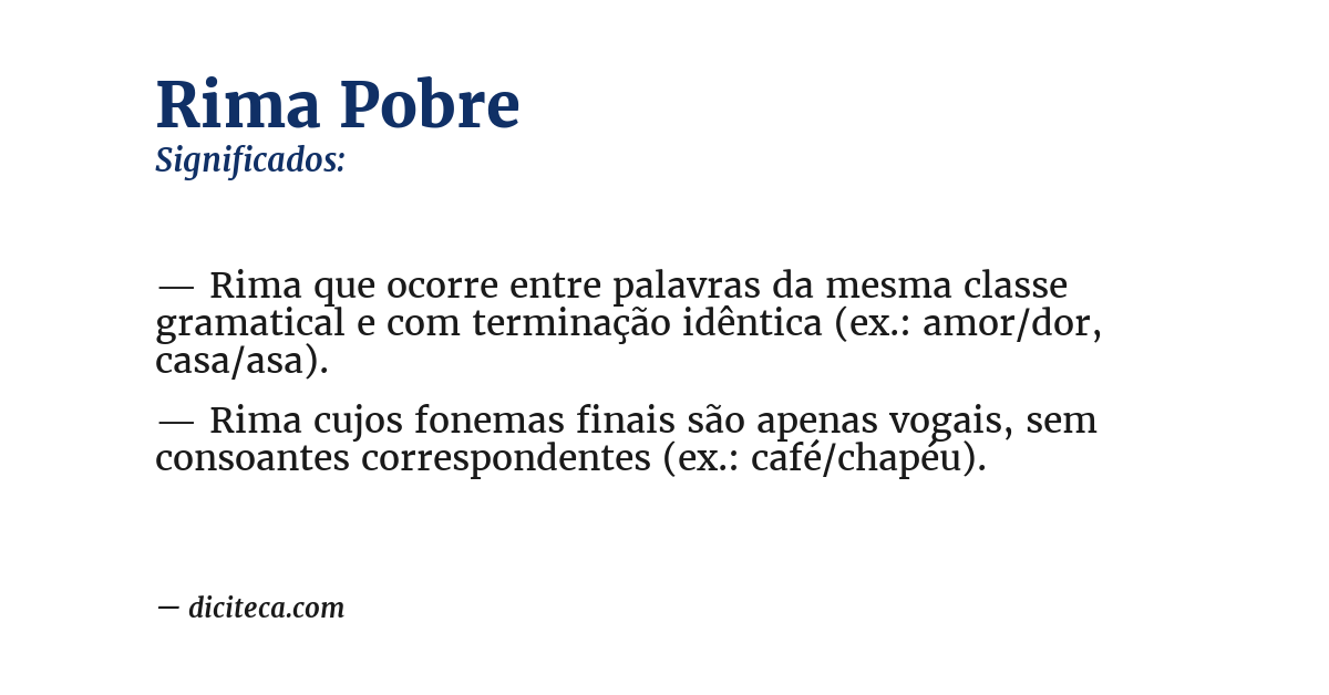 Significado de rima pobre