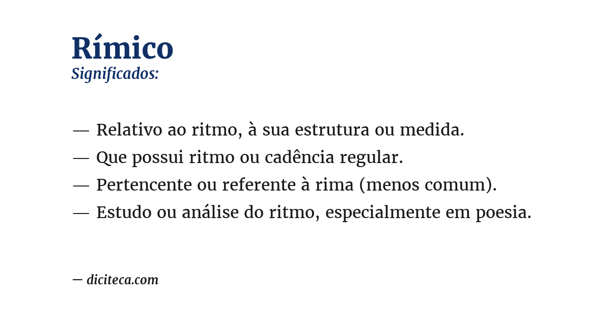 Significado de rímico