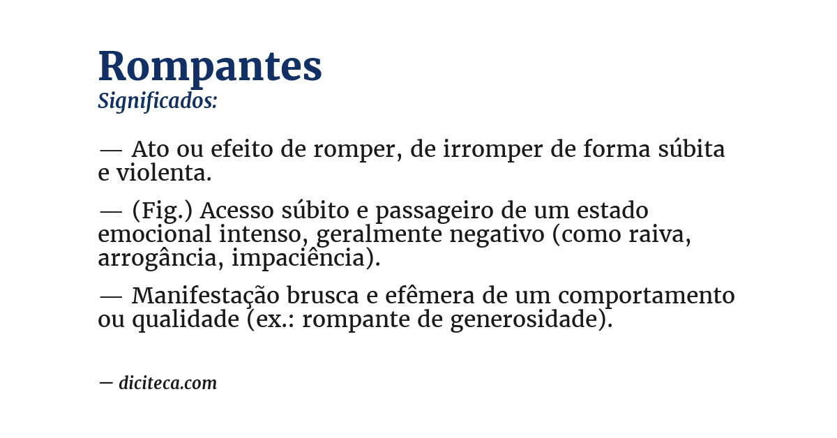 Significado de rompantes