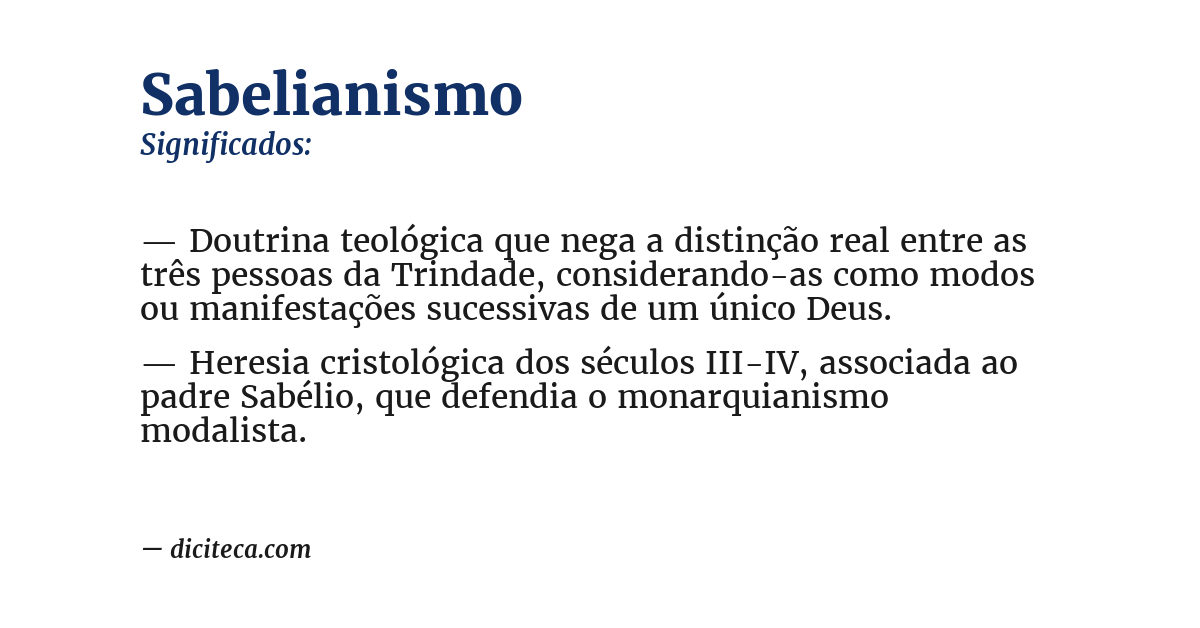 Significado de sabelianismo