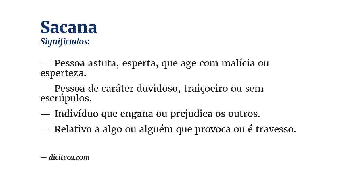 Significado de sacana