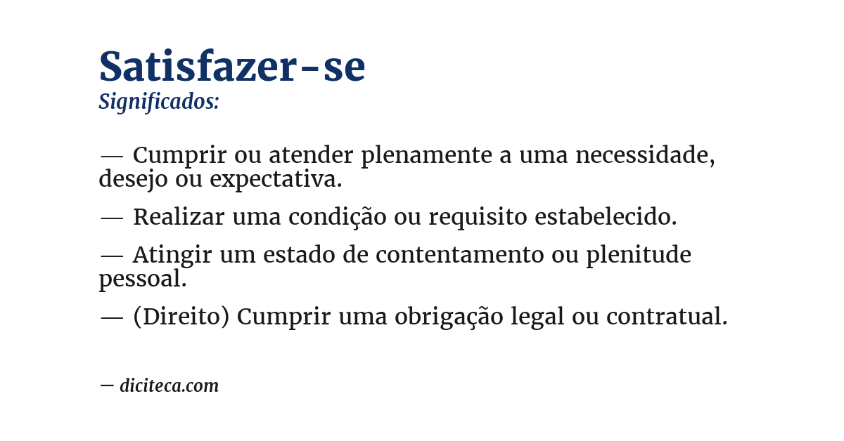 Significado de satisfazer-se