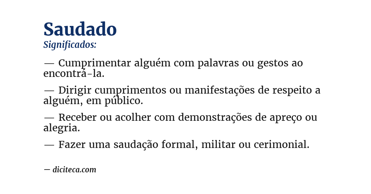 Significado de saudado