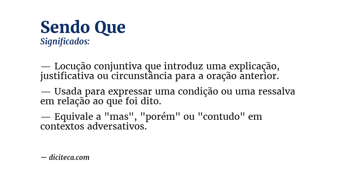 Significado de sendo que