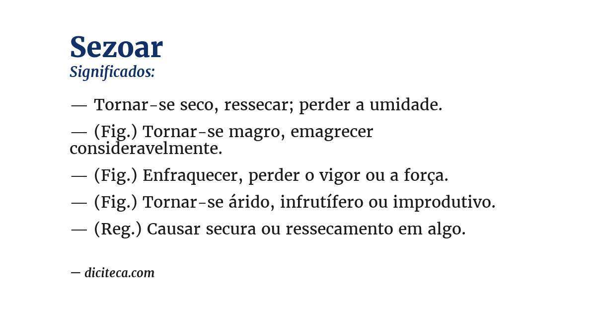 Significado de sezoar