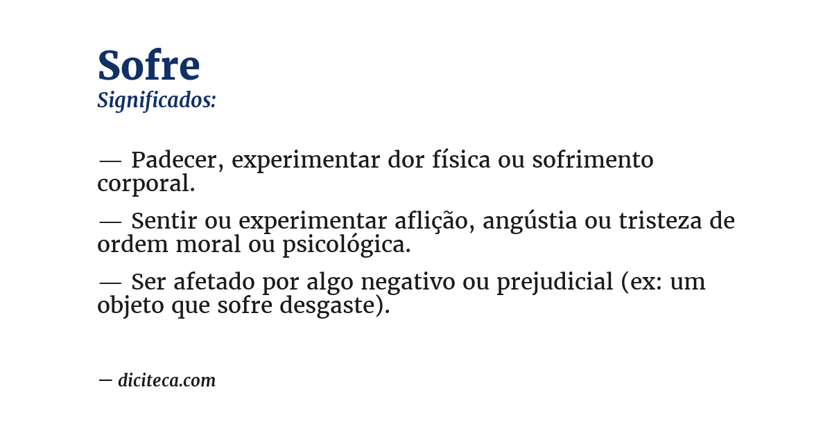 Significado de sofre